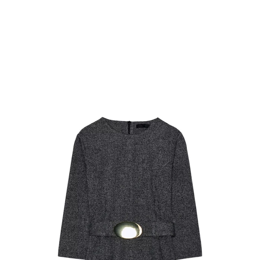 Chic Gray top with Belt Detail